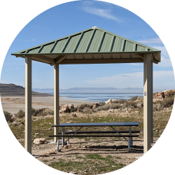 Park gazebo at antelope island.